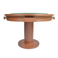 Mesa de carteado redonda com gavetas