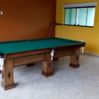 Mesa de sinuca – Modelo oficial Maracanã – Cor imbuia