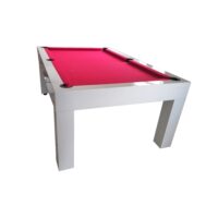 Mesa de bilhar e jantar – Modelo Premium – Cor branca acetinado