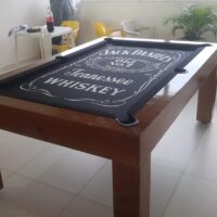 Mesa de bilhar e jantar - Modelo Premium - Cor imbuia