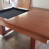 Mesa de bilhar e jantar New York – caçapa embutida – madeira cor imbuia