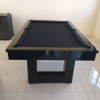 Mesa de bilhar e jantar New York – caçapa embutida – Preto brilho