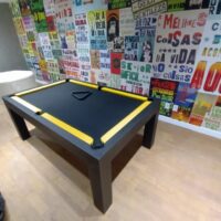 Mesa de bilhar e jantar – Modelo Premium – Preto fosco