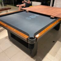 Mesa de bilhar e jantar New York – Caçapa de rede – Laqueação personalizada