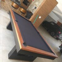 Mesa de bilhar e jantar New York – caçapa embutida – Laqueação personalizada