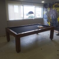 Mesa de bilhar e jantar - Modelo Premium - Cor imbuia