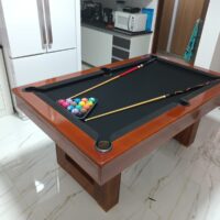 Mesa de bilhar e jantar New York – caçapa embutida – madeira cor imbuia