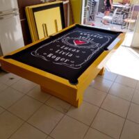 Mesa de bilhar e jantar New York – caçapa embutida – Laqueação personalizada