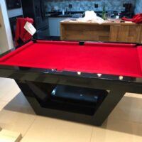 Mesa de bilhar e jantar - Modelo Veneza - Cor preta