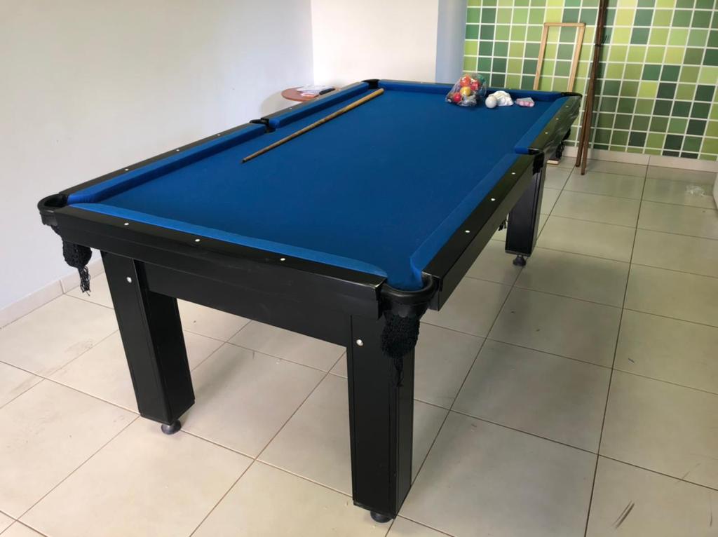 Mesa de Sinuca Ecológica 1,84 x 1,14 m DFN Black (4 Pés) – Bilharmais®