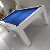 Mesa de bilhar e jantar – Modelo Premium – Cor branco brilho