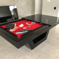 Mesa de bilhar e jantar - Modelo Veneza - Cor preta