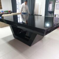 Mesa de bilhar e jantar - Modelo Veneza - Cor preta