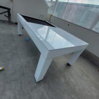 Mesa de bilhar e jantar – Modelo Premium – Cor branco brilho