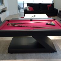 Mesa de bilhar e jantar – Modelo Zeus – Preto acetinado