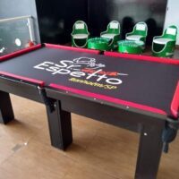 Mesa de sinuca – Modelo lisa 6 pés – Cor preta