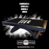 Mesa de Bilhar e jantar - Modelo Aspen - Preto fosco