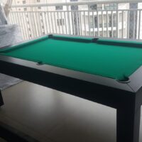 Mesa de bilhar e jantar – Modelo Premium – Cor preto acetinado