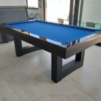 Mesa de bilhar e jantar New York – caçapa embutida – Laqueação personalizada