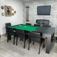 Mesa de bilhar e jantar – Modelo Premium – Preto fosco