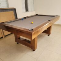 Mesa de bilhar e jantar New York – caçapa embutida – madeira natural