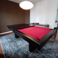 Mesa de bilhar e jantar New York – caçapa embutida – Preto acetinado