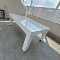 Mesa de bilhar e jantar – Modelo Premium – Cor branco brilho