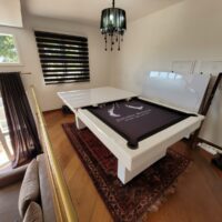 Mesa de bilhar e jantar New York – caçapa embutida - branco brilho