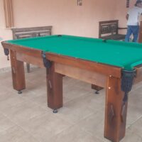 Mesa de sinuca – Modelo lisa 6 pés – Cor imbuia