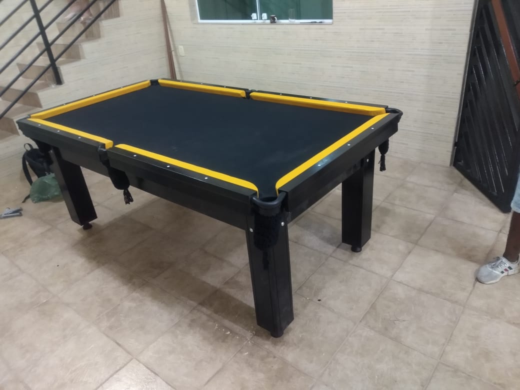 Mesa Sinuca SIMPLES Mirim 1,87x1,08m MDF Preto