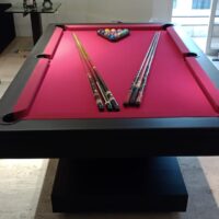 Mesa de bilhar e jantar – Modelo Zeus – Preto acetinado