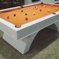 Mesa de bilhar e jantar - Modelo Aspen - Branco brilho