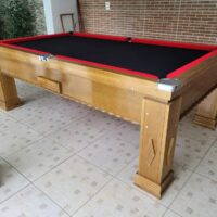 Mesa de bilhar de gaveta - Modelo Maracanã - Cor natural