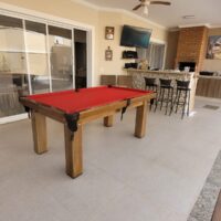 Mesa de Sinuca - Modelo residencial 4 pés - Cor natural