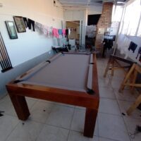 Mesa de bilhar e jantar - Modelo Premium - Cor imbuia