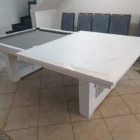Mesa de bilhar e jantar New York – Caçapa de rede– branco fosco