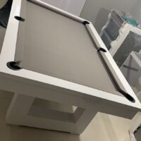 Mesa de bilhar e jantar New York – caçapa embutida – branco acetinado