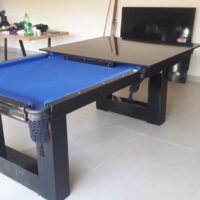 Mesa de bilhar e jantar New York – Caçapa de rede – Preto brilho