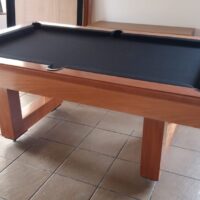 Mesa de bilhar e jantar New York – caçapa embutida – madeira natural