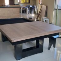 Mesa de bilhar e jantar New York – caçapa embutida – Laqueação personalizada
