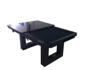 Mesa de bilhar e jantar New York – caçapa de rede – Preto fosco