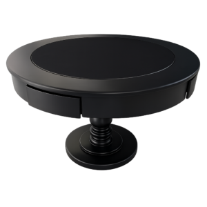 Mesa de carteado Luís XV redonda em madeira maciça com pintura laqueada – mesa premium para pôquer e jogos