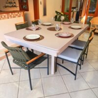 Mesa de bilhar e jantar Nexus, caçapas embutidas, pé de ferro