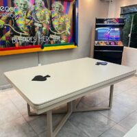 Mesa de bilhar e jantar Nexus, caçapas embutidas, pé de ferro