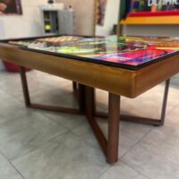 Mesa de bilhar e jantar Nexus, caçapas embutidas, pé em Peróba maciça