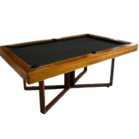 Mesa de bilhar e jantar Nexus, caçapas embutidas, pé em Peróba maciça