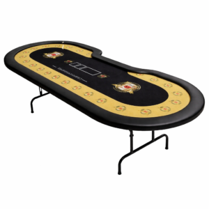 Mesa de poker Urban Flex com pés dobráveis em ferro, tecido personalizado e design profissional para salas de jogos e condomínios