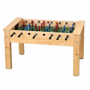 Mesa de pebolim infantil em madeira maciça com ferros embutidos – modelo